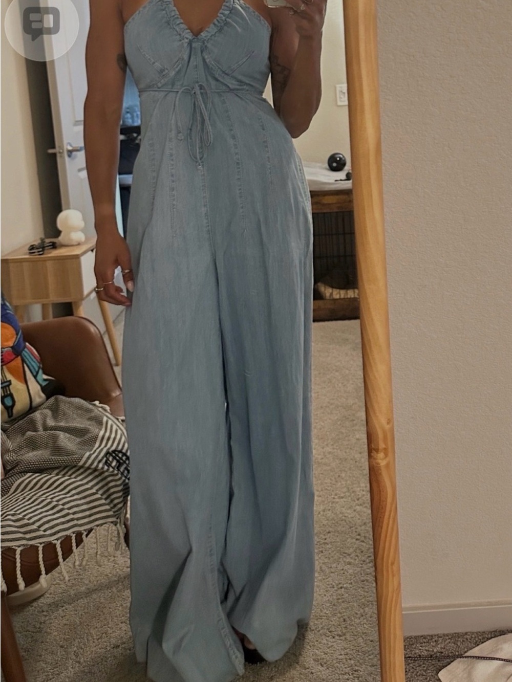 We the Free Wide-Leg Denim Jumpsuit